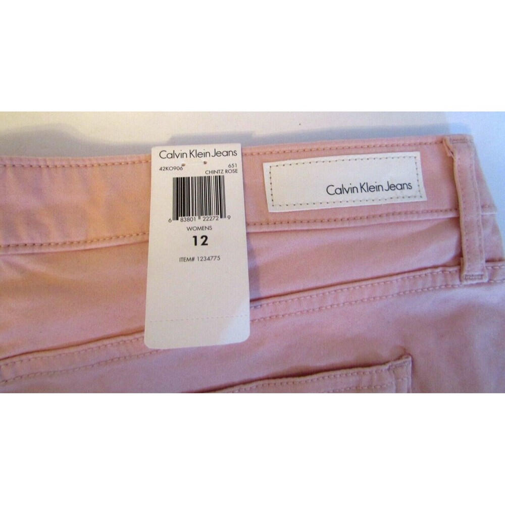 Calvin Klein Jeans Pink Ankle Skinny Jean Chintz Rose NWT Womens Size 12 - Picture 10 of 10